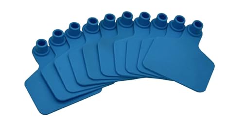 Cattle Ear Tags 100 Pcs Animal Identification,Blank Ear tag Apply to Pig Cattle Sheep Donkey Horse Farm Animal Feeding Tools for Animals(Blue) - color: Blue