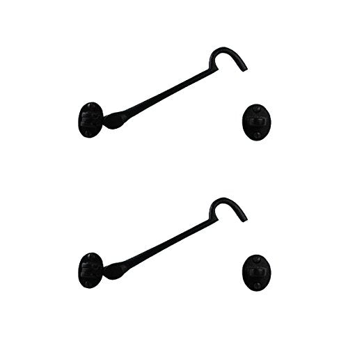Renovators Supply Manufacturing Door Latch Lock 6 in. Cast Iron Swivel Style Hook and Eye Latch for Door in Oil Rubbed Bronze Finish with Mounting Hardware Pack of 2 - color: 6-inch Swivel Hook, size: Pack of 2