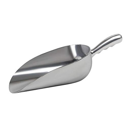 Cast Aluminum Utility Scoop - 38 oz. - Round Bottom, ice scoop For Multi-Purpose Use, With Finger Groove Handle (38 oz.) - size: 38 oz