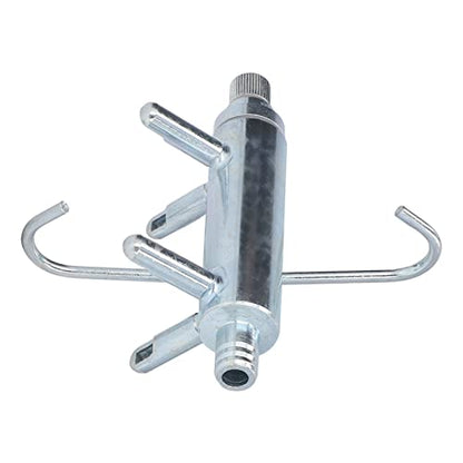 Milking Claw, 4 Milk Cup Holes 16mm Diameter Iron Galvanized Material Wear Rust Milking Machine Collector, Cow Milker Claw with Hook Design for Dairy Cattle