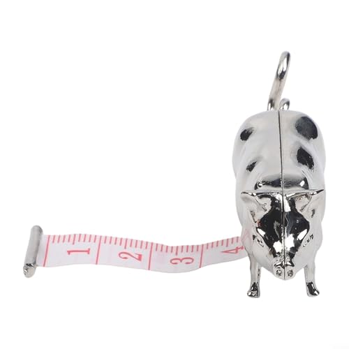 Pig Measuring Tape Antique-Inspired Pig Figurine for Mini Tape Measure Retractable Ruler for Tailors, Quilting, Crafts, Sewing Kit Accessory(15CM Silver 2PCS)