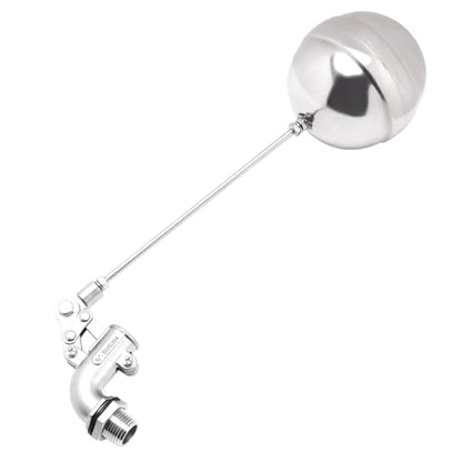 Adjustable Float Ball Valves - 1/2" NPT Male Thread Stainless Steel 304 Elbow Flow Control Float Valve for Automatic Water Level Control Tank Pond Water Tower - size: 0.5 Inch