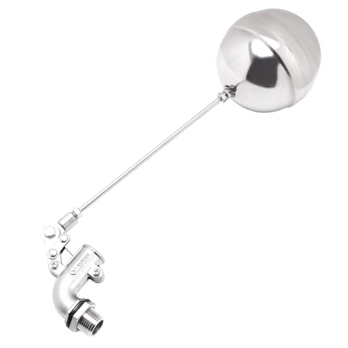 Adjustable Float Ball Valves - 1/2" NPT Male Thread Stainless Steel 304 Elbow Flow Control Float Valve for Automatic Water Level Control Tank Pond Water Tower - size: 0.5 Inch
