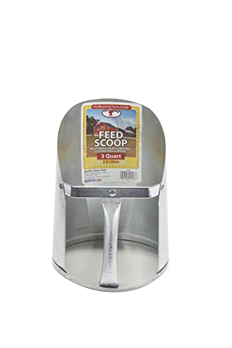 Little Giant® Galvanized Feed Scoop for Livestock | Heavy Duty Stackable Feed Scoop with Enclosed Handle (3 Quart, 1, Count) - style: 3 quart