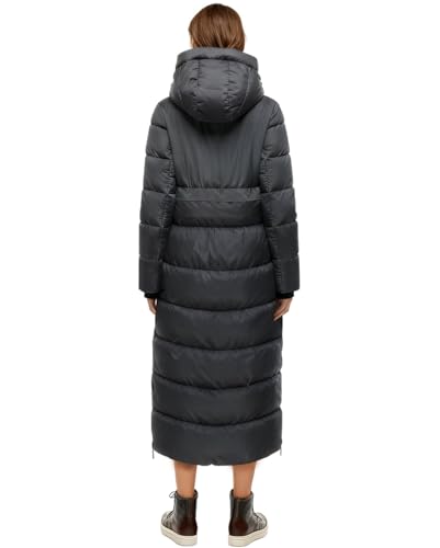 Womens Winter Maxi Long Parka Coats Puffer Down Quilted Jacket with Hood - color: Grey-303, size: Small