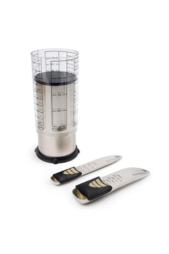 KitchenArt 2 Cup Pro Essentials Gift Set, 6.5x6.5x7", 3-Piece Set | The Essentials for Baking & Cooking | Adjustable Teaspoon, Tablespoon & 2 Cup Measuring Cup | Kitchen Measuring Gadget Set - size: 3-Piece Set