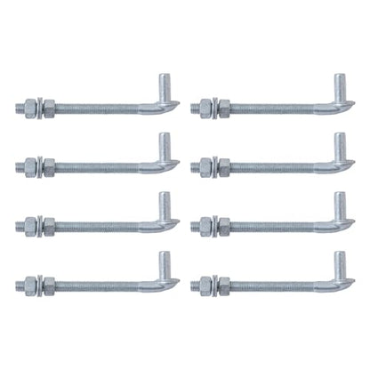 VIVIDA J Bolt Gate Hinge 8 inch, Chain Link Fence Gate J Bolt Post Hinge with 5/8" Male Pin, Galvanized Steel, Nuts & Washers Included, 8 Pack - size: 8" (8 PCS)