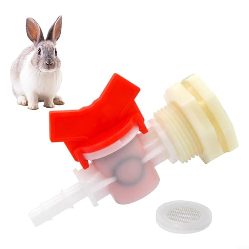 4 Set Water Bucket Connector System with Ball Valve Filter for Rabbit Poultry Animal Watering Equipment 5/16 Inch