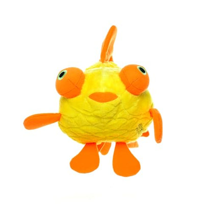 MIGHTY- Massive-Ocean-Goldfish-Squeaker-Multiple Layers. Made Durable, Strong & Tough. Interactive Play Dog Toy (Tug, Toss & Fetch). Machine Washable & Floats | Multiple Layers & Reinforced Seams , Washable and Floats , Mighty® Construction - color: Yello