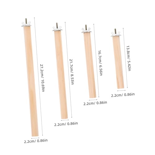 4pcs Parakeet Perch Thickened Wooden Bird Stand for Parrots Stable and Secure Bird Cage Accessories Enhances Comfort and Aesthetic Appeal