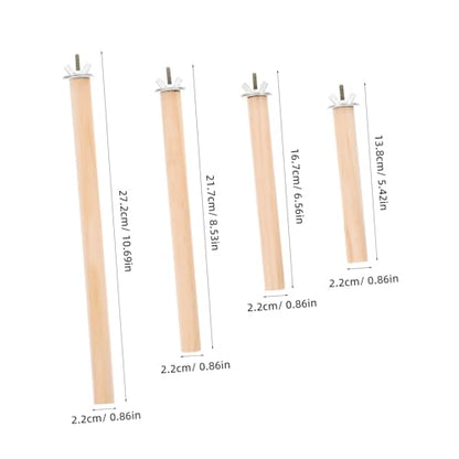 4pcs Parakeet Perch Thickened Wooden Bird Stand for Parrots Stable and Secure Bird Cage Accessories Enhances Comfort and Aesthetic Appeal