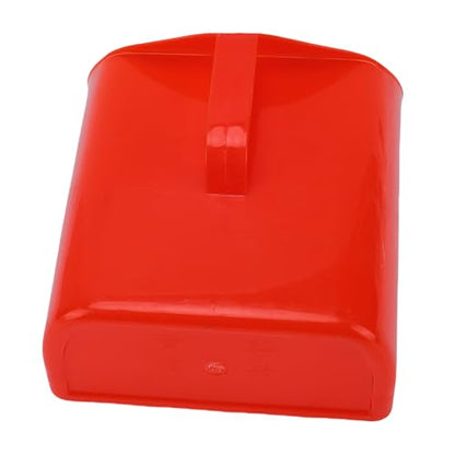 Jeanoko Large Feed Scoop, Large Plastic Enclosed Design with Side Handle, Enclosed Feed Scoop, for Sand Ice Cereals Livestock, Red