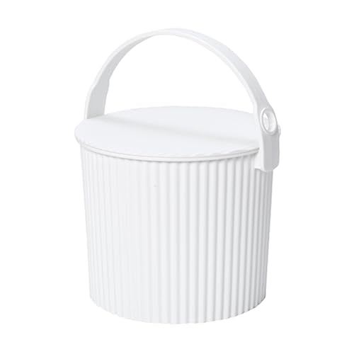 Hachiman Mini Bucket - 1.1 Gallon Heavy Duty Bucket with Lid and Handle - Hands-Free Filling - Easy to Stack and Store - Indoor Outdoor Use - 6.9" x 8.3" - White - color: White, size: Mini