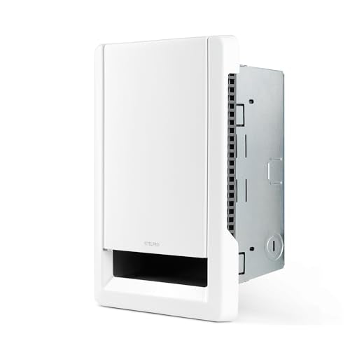 Stelpro Sonoma Style Wall Fan Heater – 1500W / 120V – 12 7/16″ H × 9 1/16″ W – Minimalist Design – Silent Comfort, Quick Heat – No Built-In Thermostat – White (ASOS1501WCW)