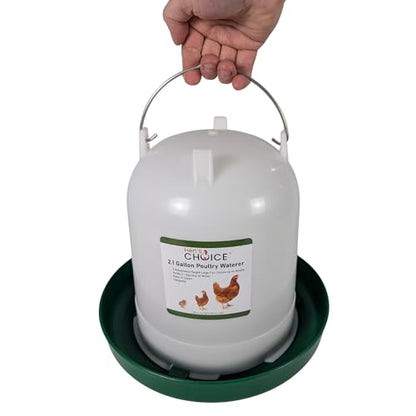 Hen's Choice 8L/2.1 gal Chicken Waterer, Adjustable Legs (Green) - color: Green