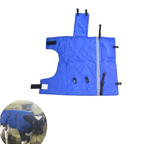 Reinforced Calf Blanket Jackets with Reflective Strips Thickened Windproof Calf Warm Coat for Cold Weather Farming Use Insulated Livestock Vest