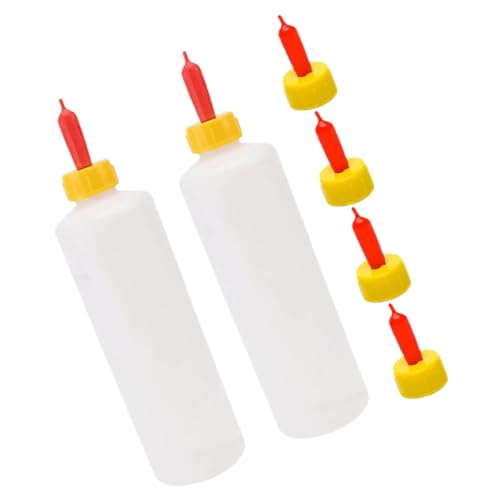 2sets Multi-Function Goat Milk Bottle Replacable Parts Livestock Feeding Bottle for Cattle Sheep Easy to Clean and Maintain