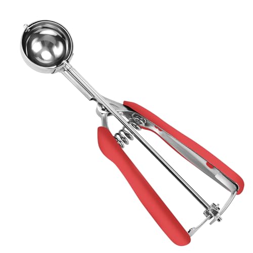HOMURE H Cookie Scoop 1.5 Tbsp, Cookie Dough Scoop, Size #50/1.5 Tablespoons/ 23 ml, Cookie Scoops For Baking, Red, 18/8 Stainless Steel, Comfortable Grip - color: Red, size: #50/ 1.5 Tbsp