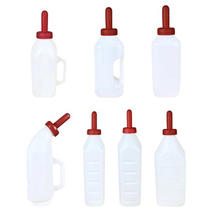 Calf Milk Feeding Bottle 4 L with Extended Nipple, Leakproof Feeder for Newborn Calves, Sheep & Goats, Livestock Nursing Bottle - color: Horizontal 2 liter i