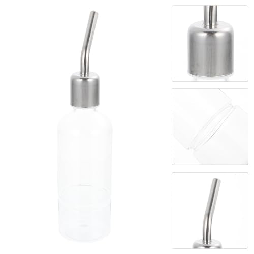 GLEAVI 2PCS Hanging Rabbit Water Bottles with Stainless Steel No-drip Spouts Transparent Water Feeders for Guinea Pigs Hamsters Chinchillas Cage Use