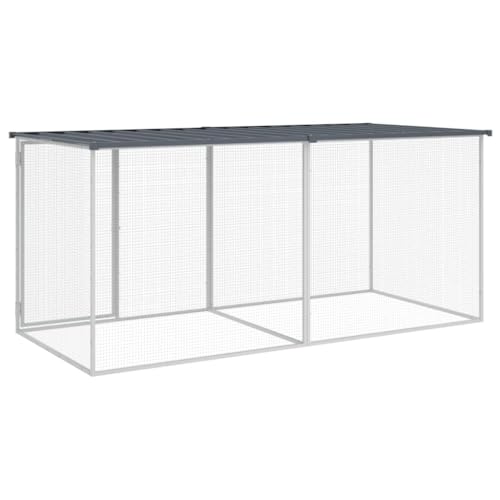 Galvanized Steel Chicken Cage with Roof Anthracite 79.9"x38.6"x35.4" Large Chicken Coop Outdoor & Indoor Durable Mesh Design for Hens Rabbits Ducks Small Animals - color: Anthracite