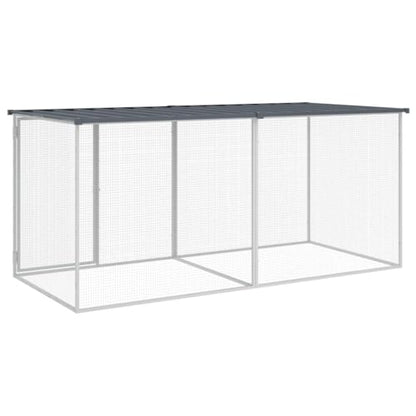 Galvanized Steel Chicken Cage with Roof Anthracite 79.9"x38.6"x35.4" Large Chicken Coop Outdoor & Indoor Durable Mesh Design for Hens Rabbits Ducks Small Animals - color: Anthracite
