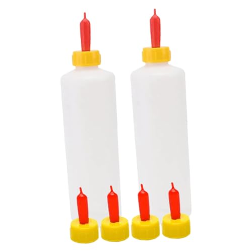 2Sets Animal Milk Feeding Bottles Versatile Nursing for Newborn Lambs Piglets Livestock Easy to Clean Bottles with Replaceable Nipples for Farm Use