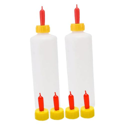 2Sets Animal Milk Feeding Bottles Versatile Nursing for Newborn Lambs Piglets Livestock Easy to Clean Bottles with Replaceable Nipples for Farm Use