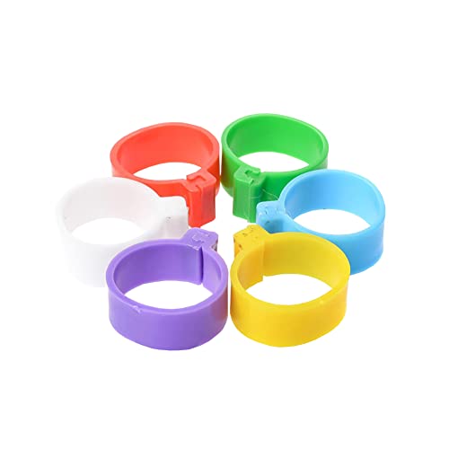 100 Pcs 16mm Plastic Chicken Leg Rings Poultry Foot Bands Chicken Identification Tags for Ducks Chicks