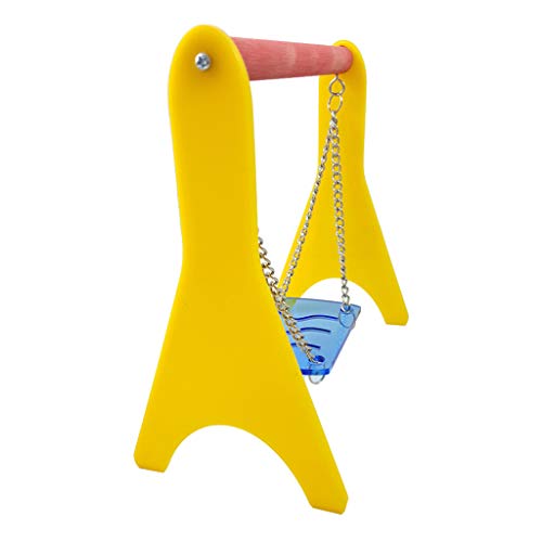 Acrylic Swing Chicken Toy with Hanging Chain Baby Chick Perch Cage Stand Holder