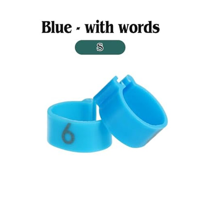 200 Pcs 16Mm Chicken Duck Leg Rings with Number Animal Identification Tool for Poultry Sign Foot Loop Buckle Clip Farm Supplies(S-Blue) - color: S-Blue