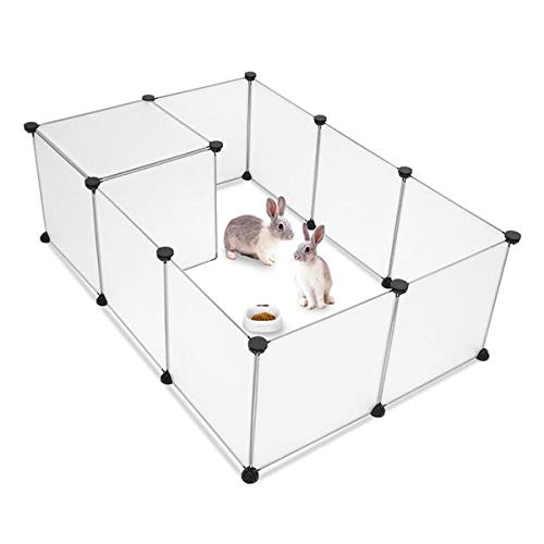 Pet Playpen Portable Large Plastic Yard Fence – DIY Small Animal Kennel with Modular Panels, Indoor/Outdoor Puppy Crate Tent for Rabbits, Guinea Pigs, Hedgehogs – Easy Assembly