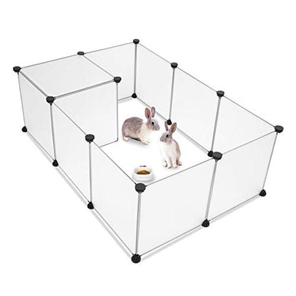 Pet Playpen Portable Large Plastic Yard Fence – DIY Small Animal Kennel with Modular Panels, Indoor/Outdoor Puppy Crate Tent for Rabbits, Guinea Pigs, Hedgehogs – Easy Assembly