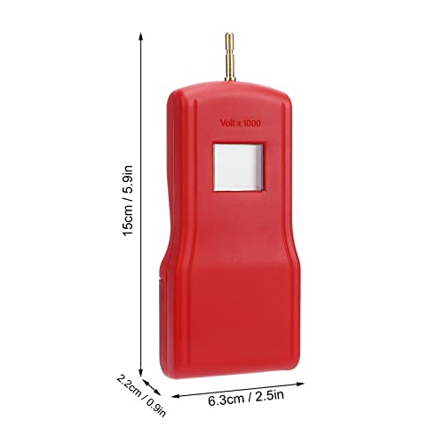 Digital Electrical Fence Voltage Tester, 15KV LCD Electric Fence Voltage Tester Portable Electric Fence Digital Voltmeter for Livestock Farms Gardening Tools (Red)