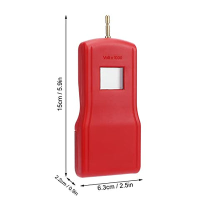 Digital Electrical Fence Voltage Tester, 15KV LCD Electric Fence Voltage Tester Portable Electric Fence Digital Voltmeter for Livestock Farms Gardening Tools (Red)