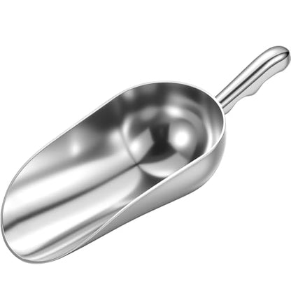 Cast Aluminum Utility Scoop 24 Ounce Round Bottom Bar Ice Flour Scoop with Finger Groove Handle for Candy Popcorn Coffee Beans - size: 24 Ounce