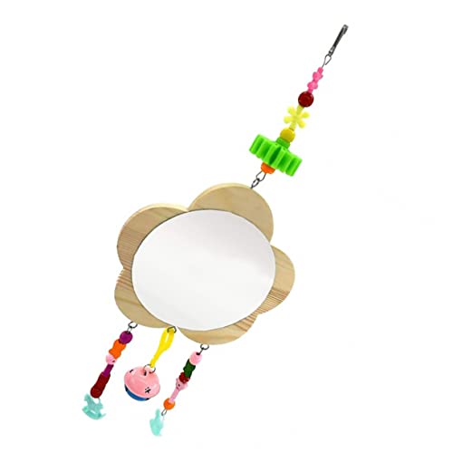 VANZACK Rooster Mirror Toy Bell Pendant Fun Hanging Accessory for Chickens for Cage Play and Activity Easy to Install Engaging Pet Supplies