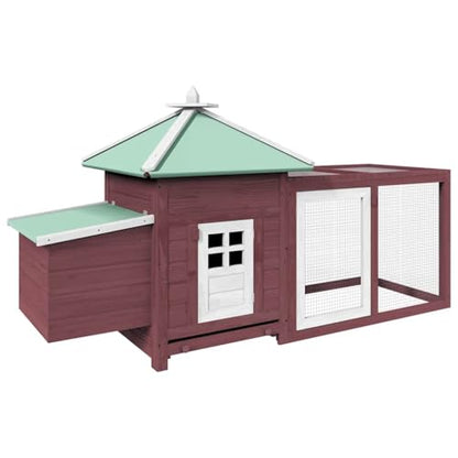 75" Firwood Chicken Coop with Nesting Box & Run, Weather-Resistant Mocha, Tilting Roof, Raised for Yard - color: Brown-A