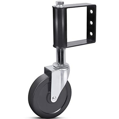 Ronlap Gate Wheels for Wooden Gate, Gate Caster Wheel Spring Loaded for Metal Tube Swing Gate Fence Gate Wheel for Gates Heavy Duty Farm Vinyl Gate Rollers, 250 Lbs, 5 Inches with Brake, 2 Pack, Black - style: 5 Inches With Brake