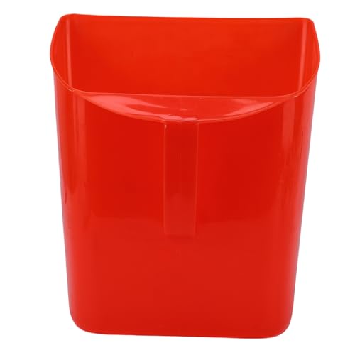 Zunate Large Feed Scoop with Side Handle, Plastic Enclosed Shovel for Sand, Ice, Cereals, Livestock Feed, and Dry Food in Red, 9.3 X 3.7 X 10.4in