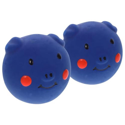 2pcs Pig-Shaped Dog Chew for Dogs and Puppies Squeaky Teething Balls for Dental Health and Interactive Play Indestructible Puppy