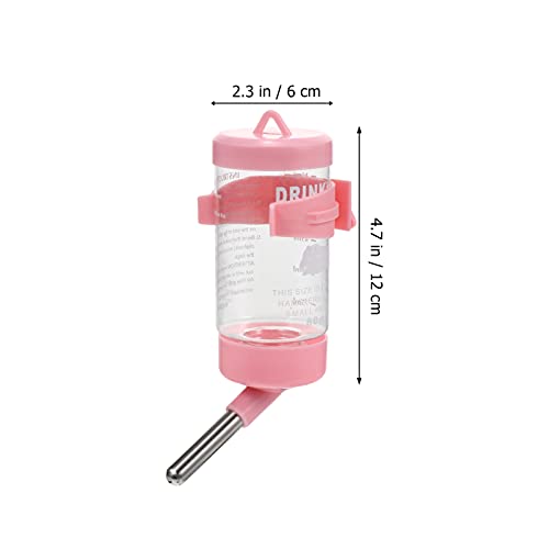 STOBOK 2pcs Hamster Drinking Fountain Hamster Feeding Bottle Bunny Drinking Bottle Water Feeding Equipment Bunny Water Feeder Bunny Dispenser Cat Automatic Stainless Steel Pink Guinea Pig
