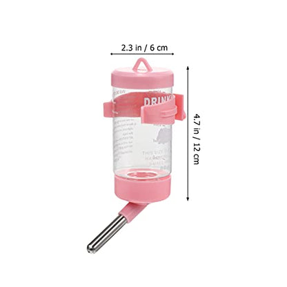 STOBOK 2pcs Hamster Drinking Fountain Hamster Feeding Bottle Bunny Drinking Bottle Water Feeding Equipment Bunny Water Feeder Bunny Dispenser Cat Automatic Stainless Steel Pink Guinea Pig
