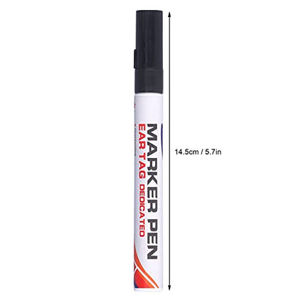 flexman Ear Tag Marking Pen, Waterproof Livestock Ear Tag Pen, Special Ink Penetrates Deep Into the Tag Black Marking Pen for Pigs Sheep Cattle