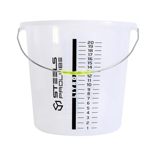5 Gallon Measuring Bucket with Handle | Graduated Multipurpose Large Container, Heat & Chemical Resistant (-40°C to 200°C) for Industrial and Home Use（20L） - color: White-20L, size: Pack of 1