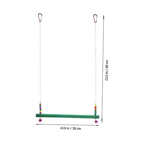 Natural Wood Chicken Perch with Swing and Ladder Pet Climbing Playground for Poultry Entertainment Coop Accessory to Reduce Boredom and Encourage Chewing Random Color