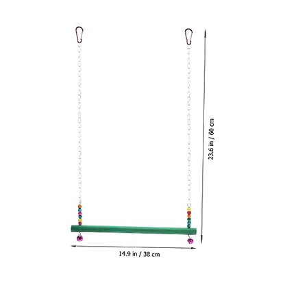 Natural Wood Chicken Perch with Swing and Ladder Pet Climbing Playground for Poultry Entertainment Coop Accessory to Reduce Boredom and Encourage Chewing Random Color