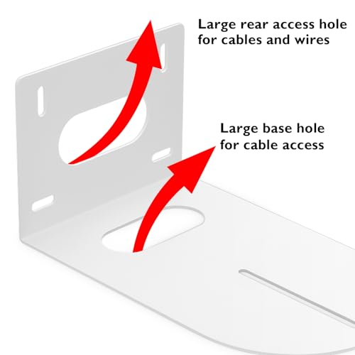 Sumnacon PTZ Camera Bracket 2 Pcs White Universal Wall Mount Camera Bracket Compatible with for Various PTZ Cameras Solid Metal Wall Mounting Bracket with Screws for Office, Church - color: White