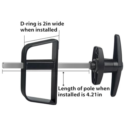 Shed Door T-Handle Lock Kit -Hurricom Includes 2 Keys, 2 Screws, Allen Wrench, 4-1/2" Stem, Shed Lock, Barn Door Lock, Playhouse Lock & Chicken Coop Lock (Black) - size: 4.5inch T