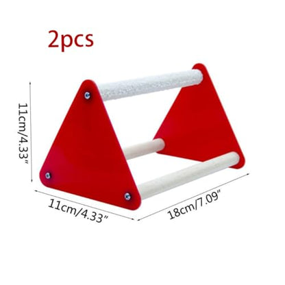 2Pcs Chick Perch Triangle Ladder, Safe Chicken and Parrot Stand Toy for Coop Enrichment, Baby Chicken Coop Accessories and Toys